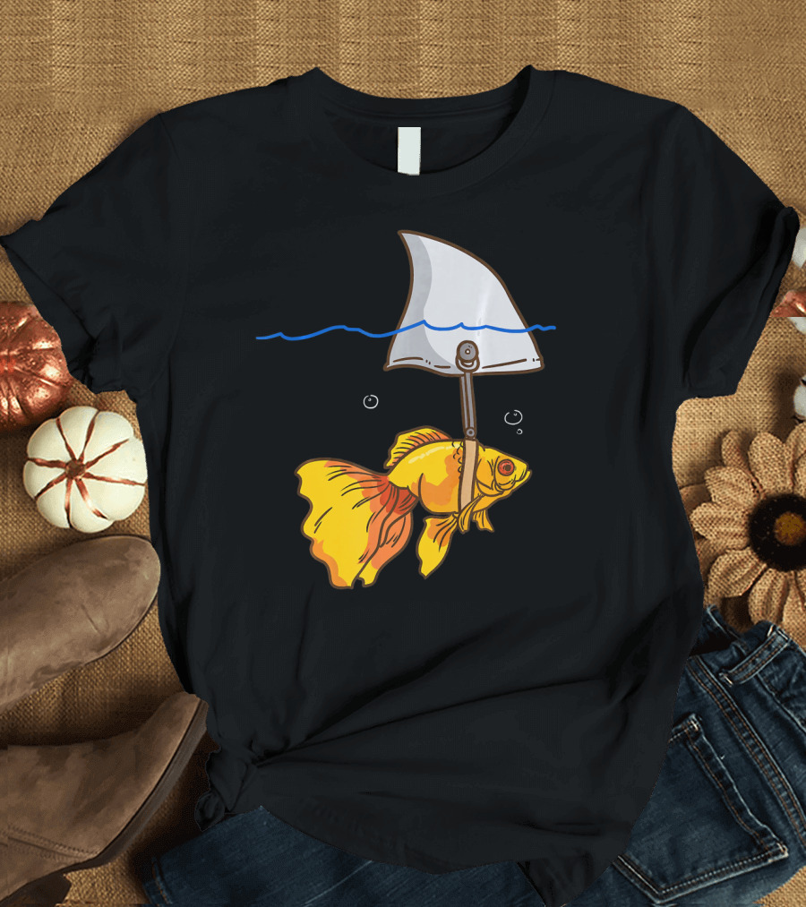 Fake Shark Goldfish Funny Fish Prank Fin T-Shirt