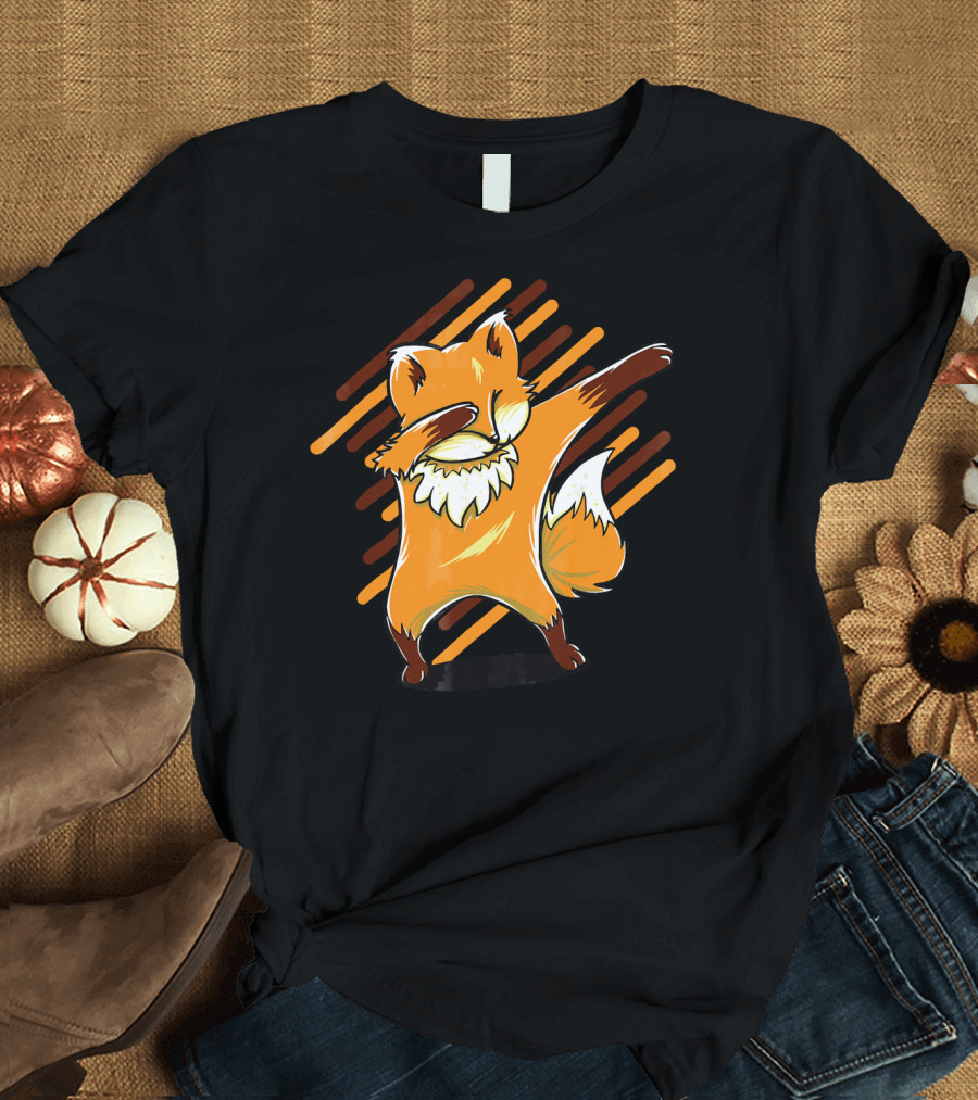 Funny Dabbing Fox Birthday Party T-Shirt