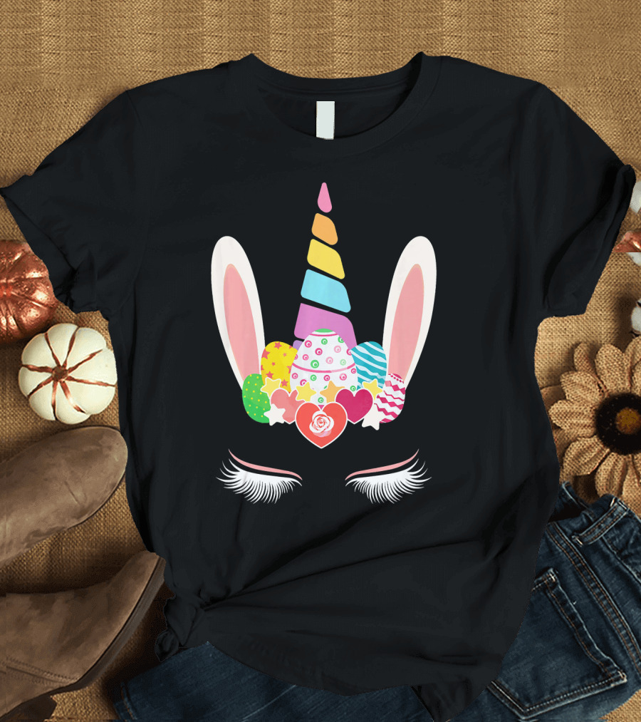 Easter Unicorn Bunny Candy Heart Eggs Bunnicorn T-Shirt