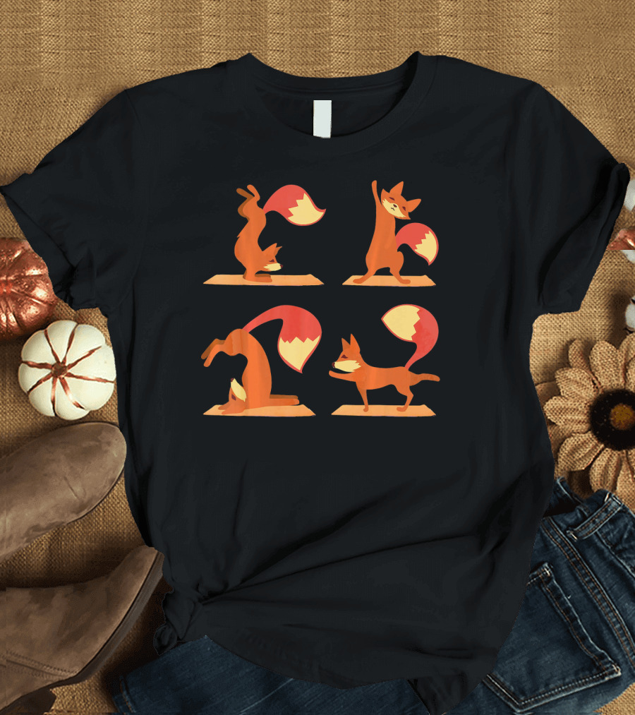 Fox Yoga Poses for Fox Lover Fun T-Shirt