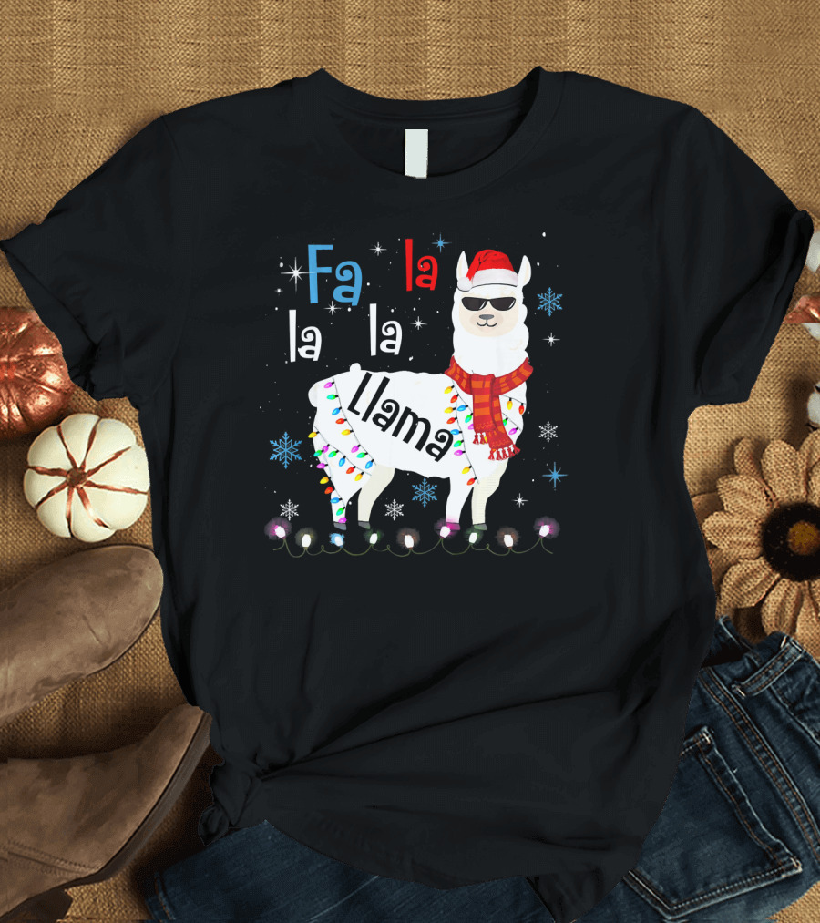 Fa La La La Llama Funny Christmas Alpaca Lover T-Shirt