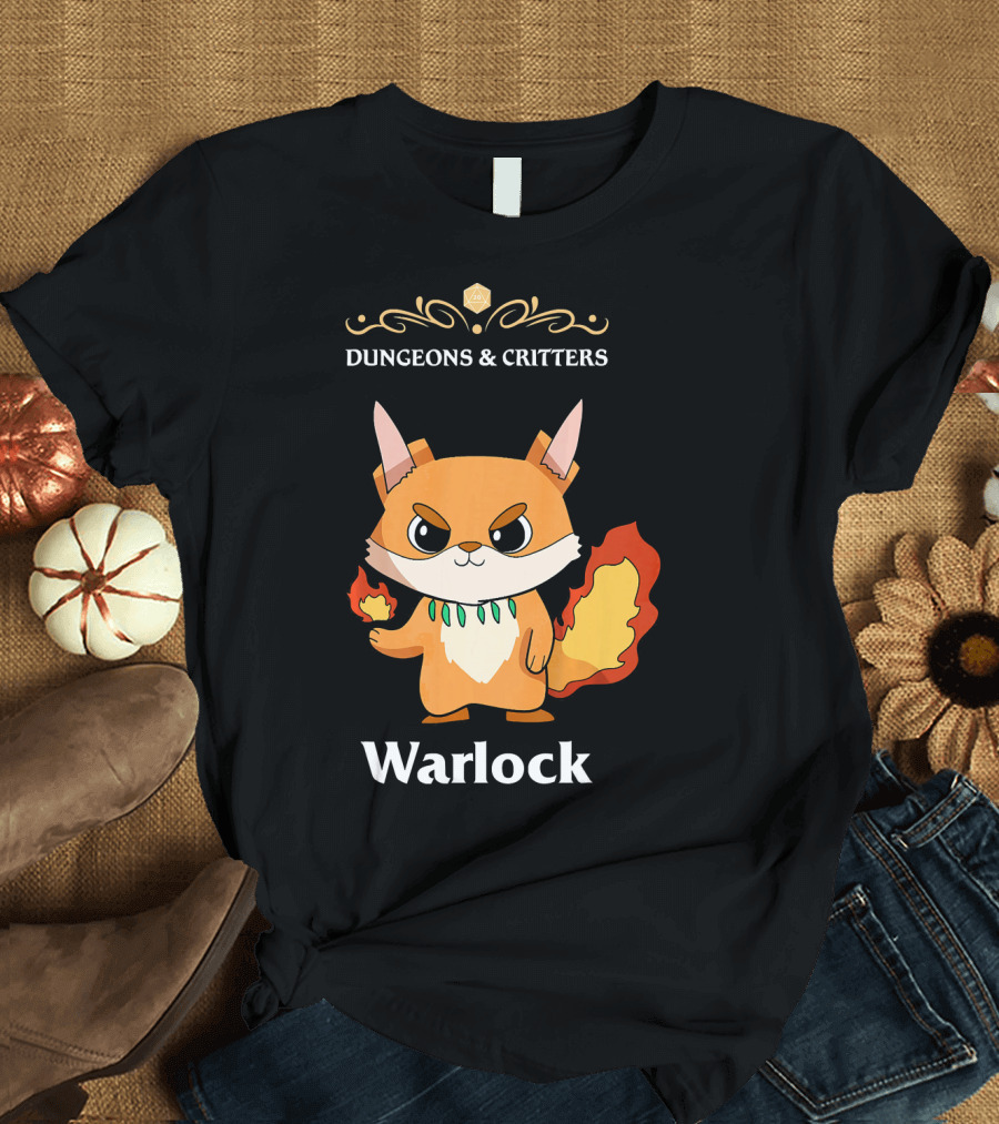 Dungeons and Critters Fox Warlock T-Shirt