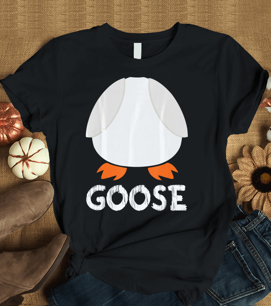 Goose Duck White Silhouette with Orange Feet T-Shirt