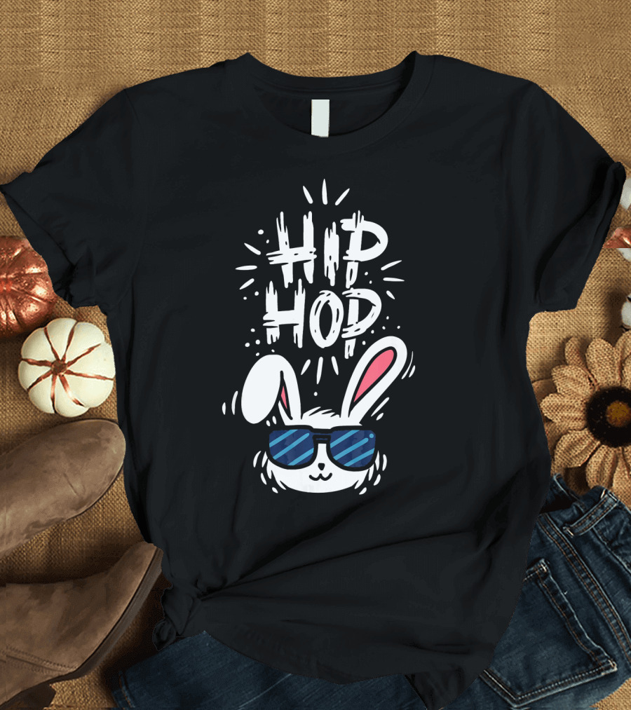 Happy Easter Day Hip Hop Bunny with Sunglasses T-Shirt