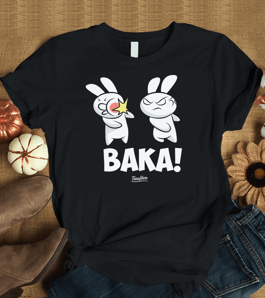 BAKA Funny Anime Japanese Rabbit TeesHive T-Shirt