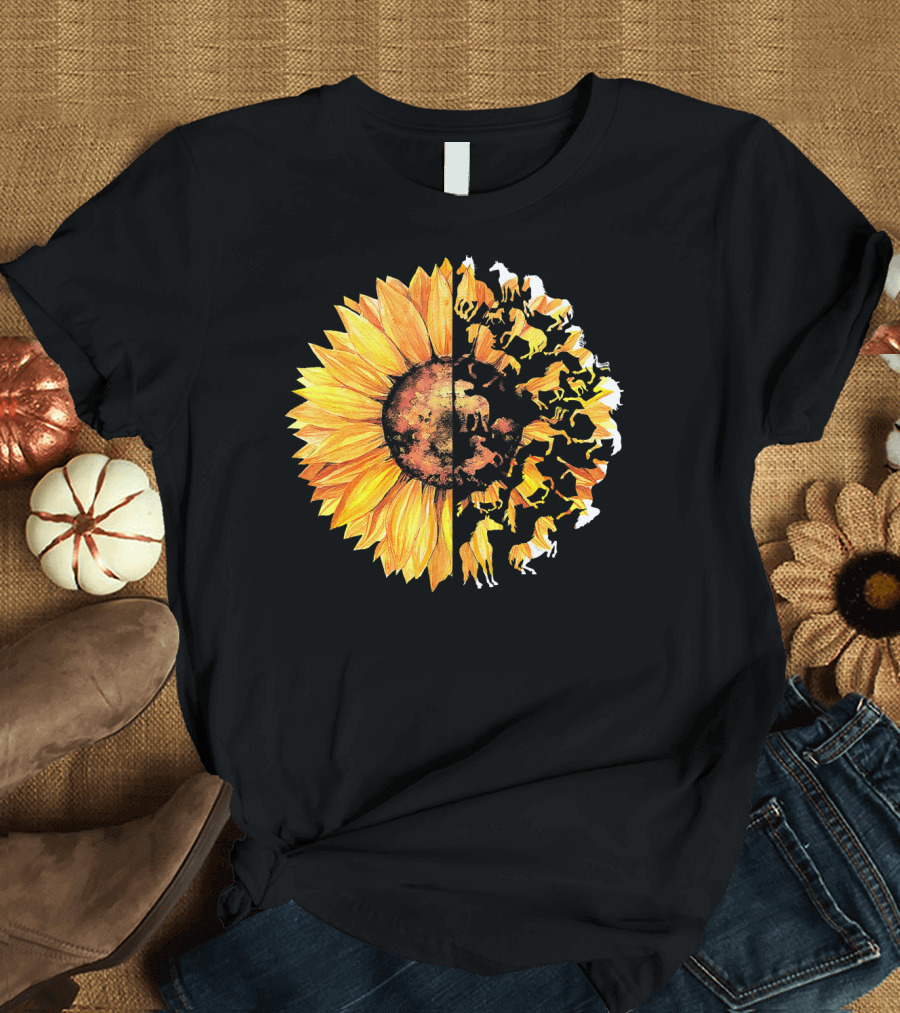 Horse Hippie Sunflower Horse T-Shirt
