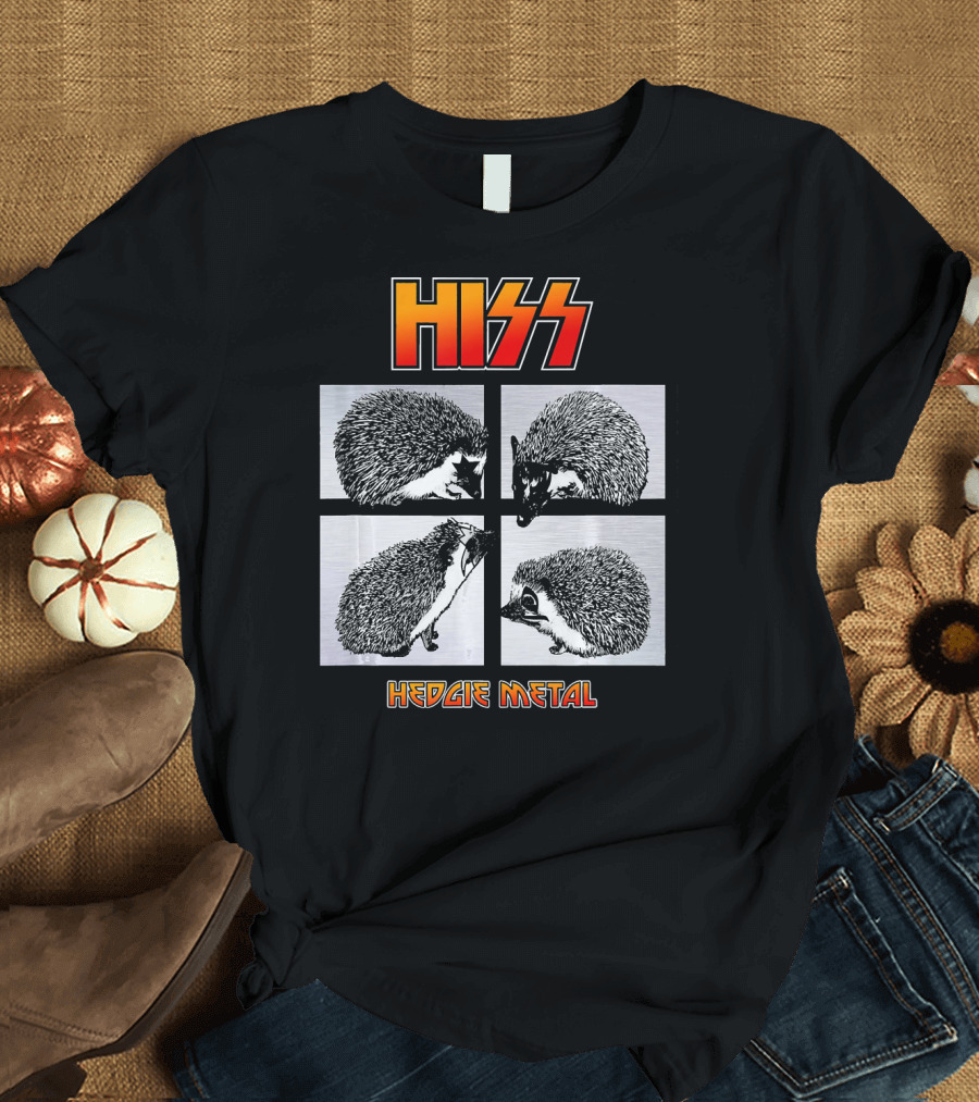 HISS Hedgie Metal A Hedgehog Hard Rock Quartet T-Shirt