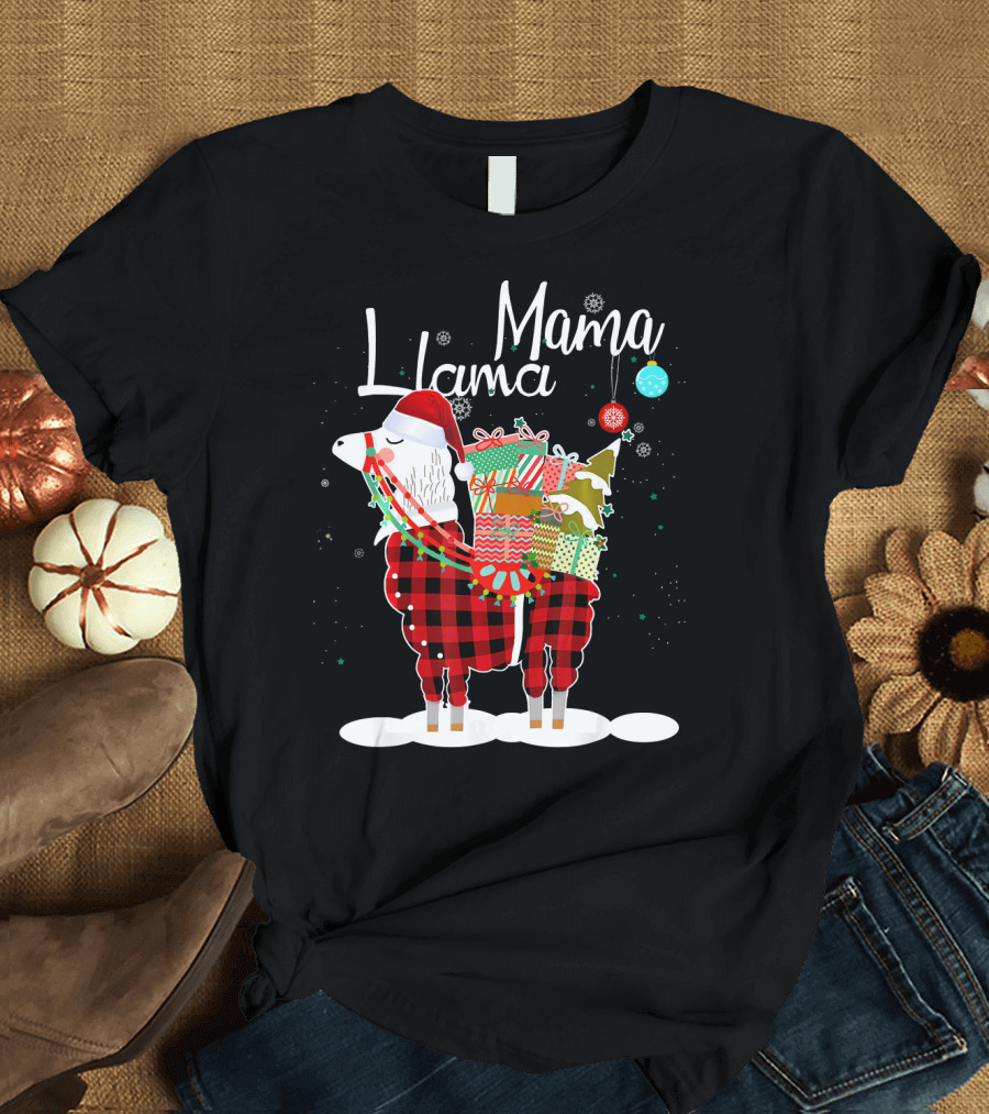 Mama Llama Funny Christmas Alpaca T-Shirt