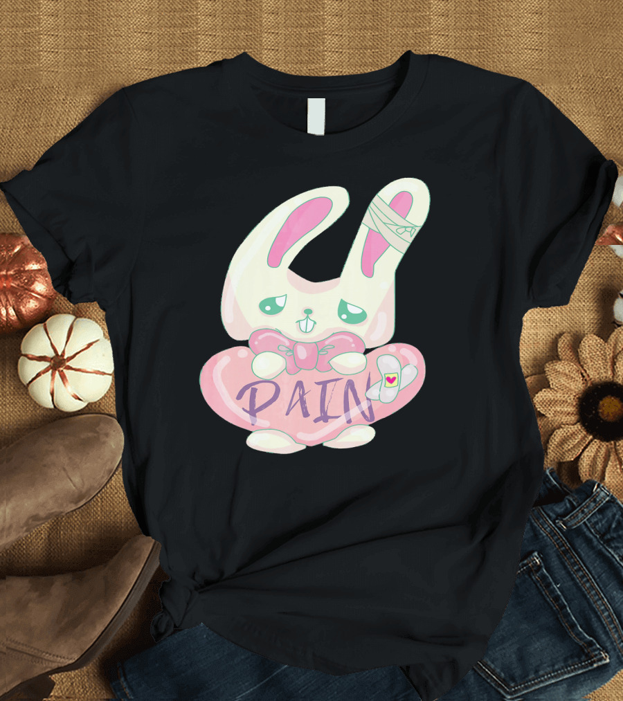 Kawaii Yami Menhera Pain Bunny with Bandages and Heart Patch T-Shirt