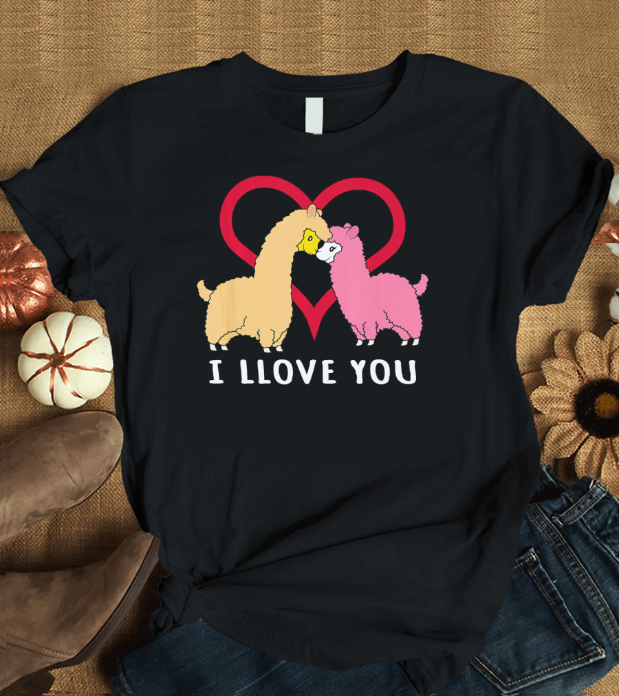 I Llove You Llama Alpaca Heart T-Shirt