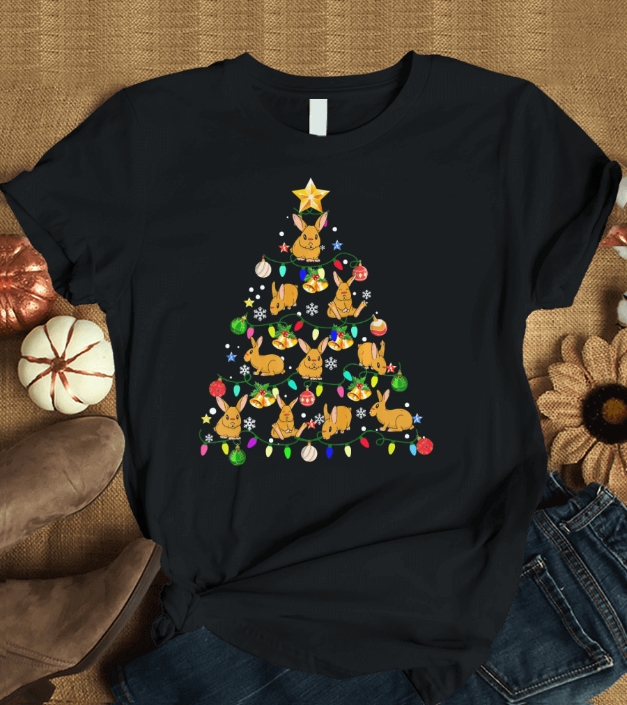 Rabbit Bunny Christmas Tree Ornament Festive Delight T-Shirt