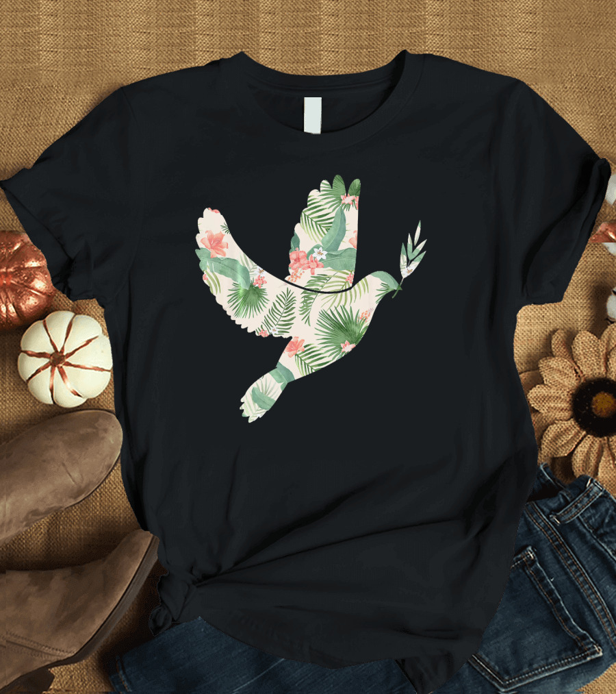 Pigeon Flower Tropical Dove T-Shirt