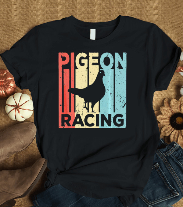 T-Shirt: Pigeon Racing Retro Silhouette Vintage Colors T-Shirt Pigeon Racing Retro Silhouette Vintage Colors T-Shirt