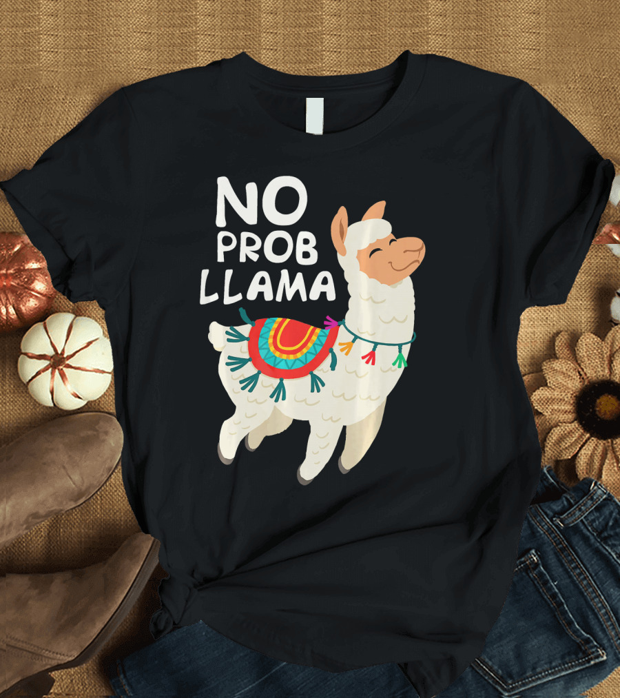 No Prob Llama Llama Colorful Blanket T-Shirt