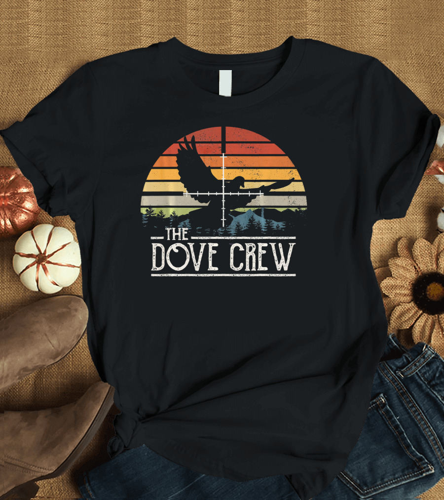 The Dove Crew Vintage Sunset Crosshairs Forest Scene T-Shirt