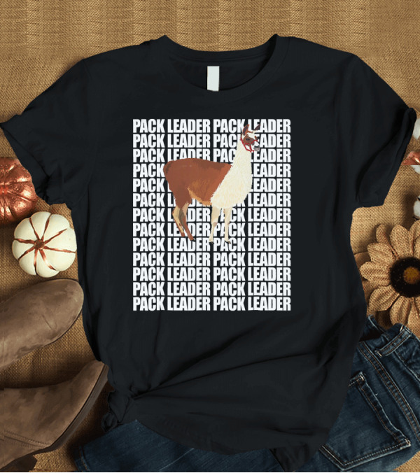 T-Shirt: Pack Leader Funny Cute Llama Repeated Background T-Shirt Pack Leader Funny Cute Llama Repeated Background T-Shirt