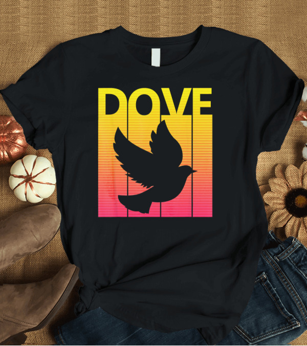 T-Shirt: Spooky Dove Bird Retro Sunset T-Shirt Spooky Dove Bird Retro Sunset T-Shirt