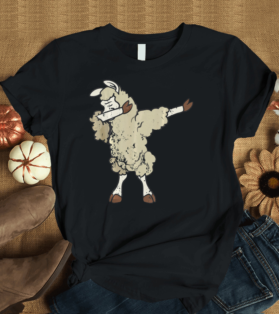 Retro Vintage Grunge Sheep Dabbing Dab T-Shirt