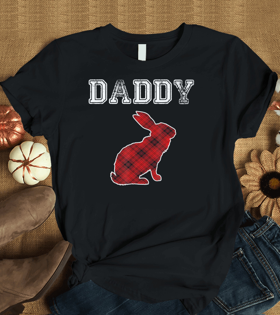 Daddy Red Plaid Rabbit Buffalo T-Shirt