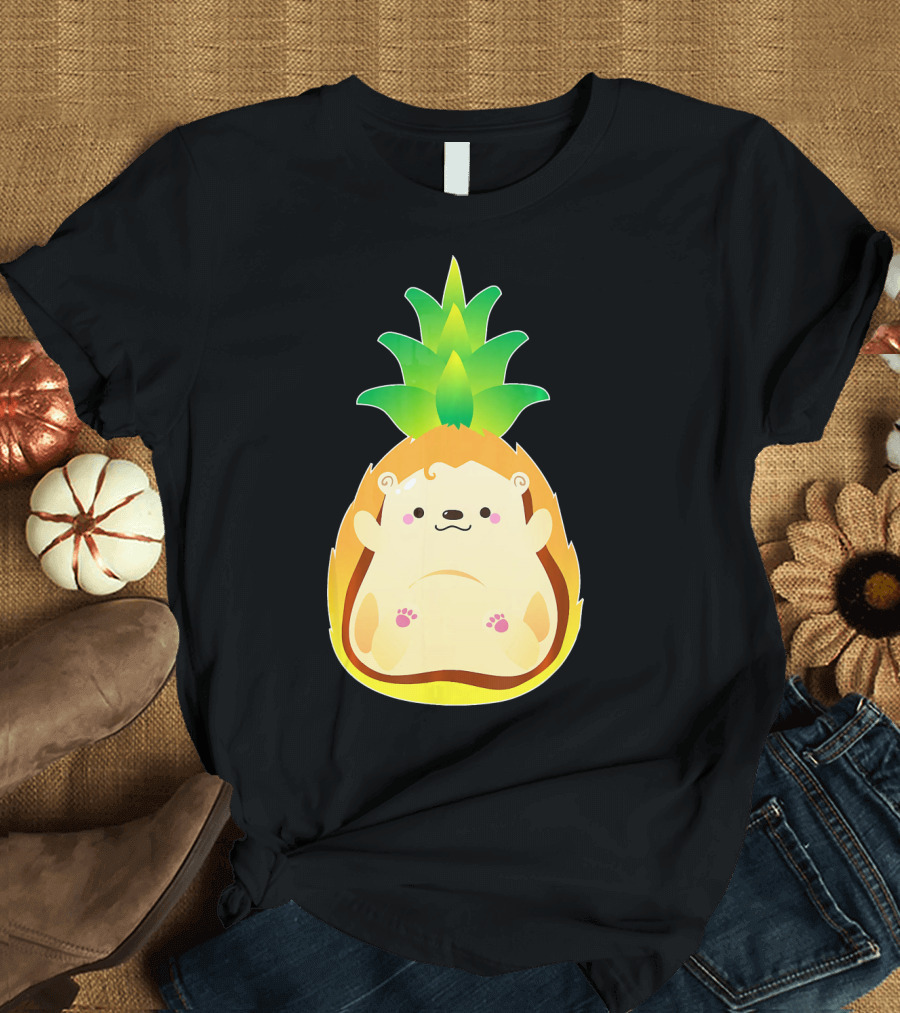 Pinehog Hedgehog Pineapple Cute Cartoon Crossover T-Shirt