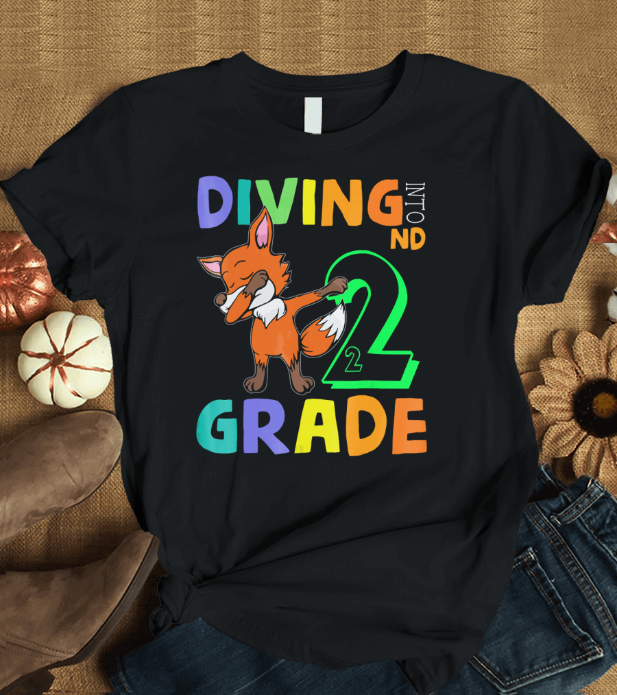 Diving Into 2nd Grade Fox Dabbing T-Shirt
