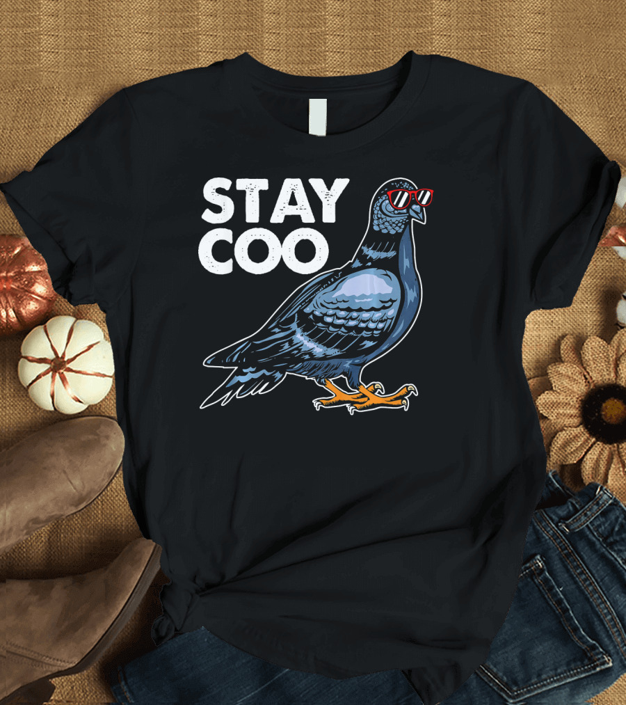 Stay Coo Pigeon with Sunglasses T-Shirt