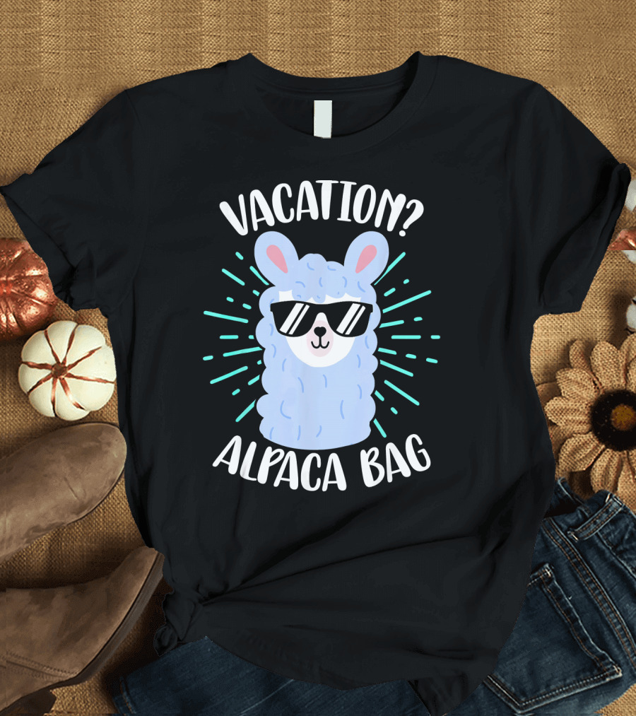 Vacation Alpaca Bag Summer Vacation Llam Fun Alpaca with Sunglasses T-Shirt