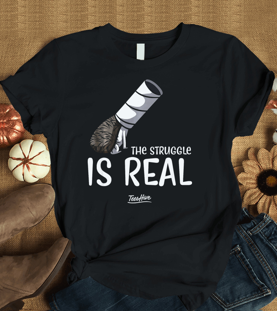 TeesHive The Struggle Is Real Hedgehog Stuck in Tube T-Shirt