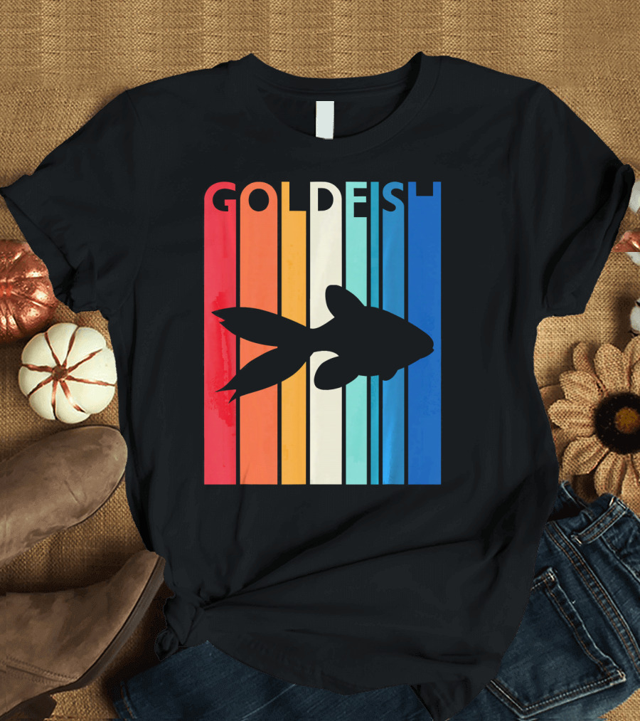 GOLDFISH Silhouette on Retro T-Shirt