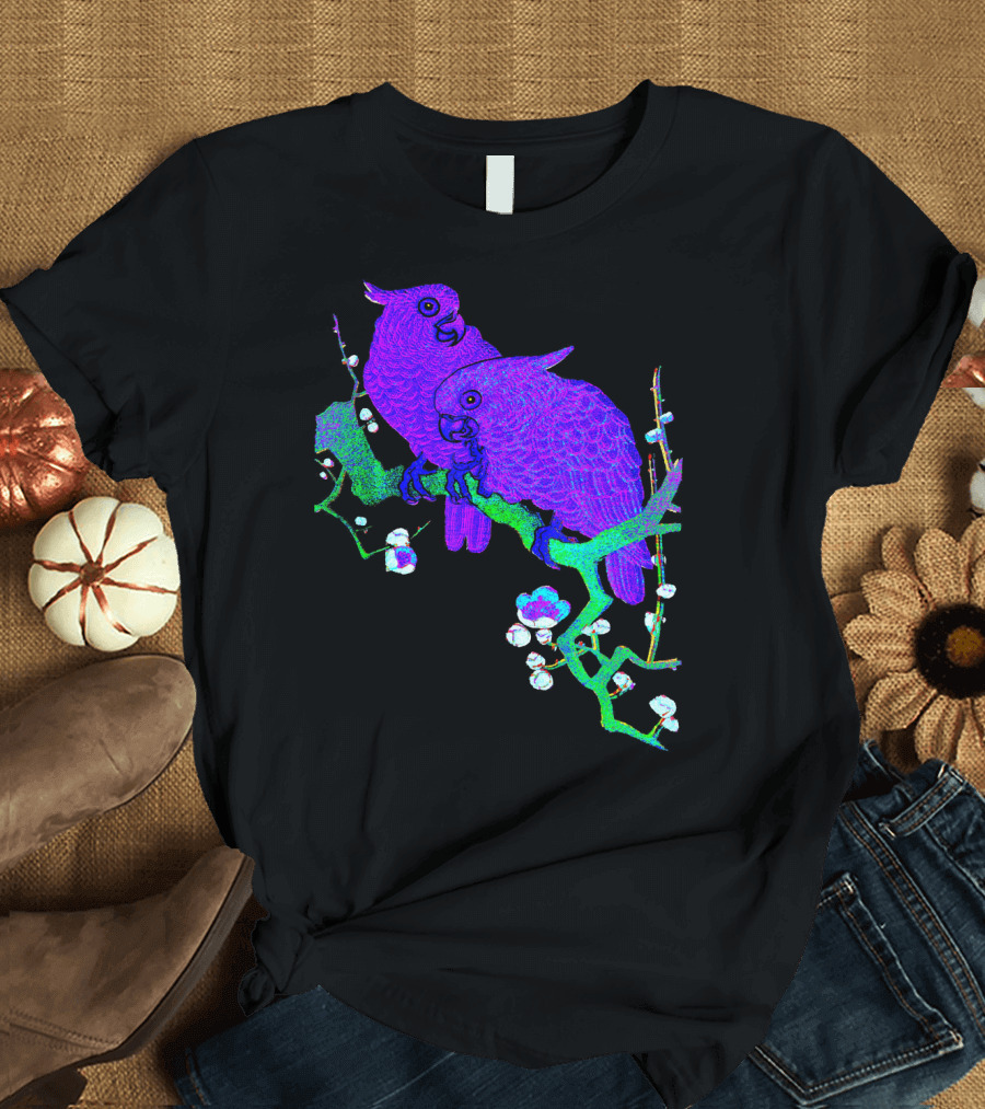 Cockatiel Vaporwave Purple Aesthetic Coc T-Shirt