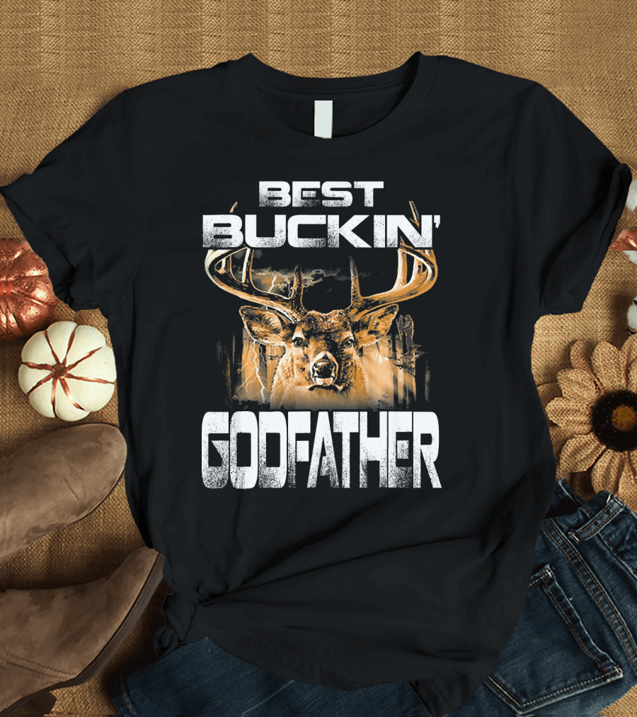 Best Buckin' Godfather Deer Hunting Antlers T-Shirt