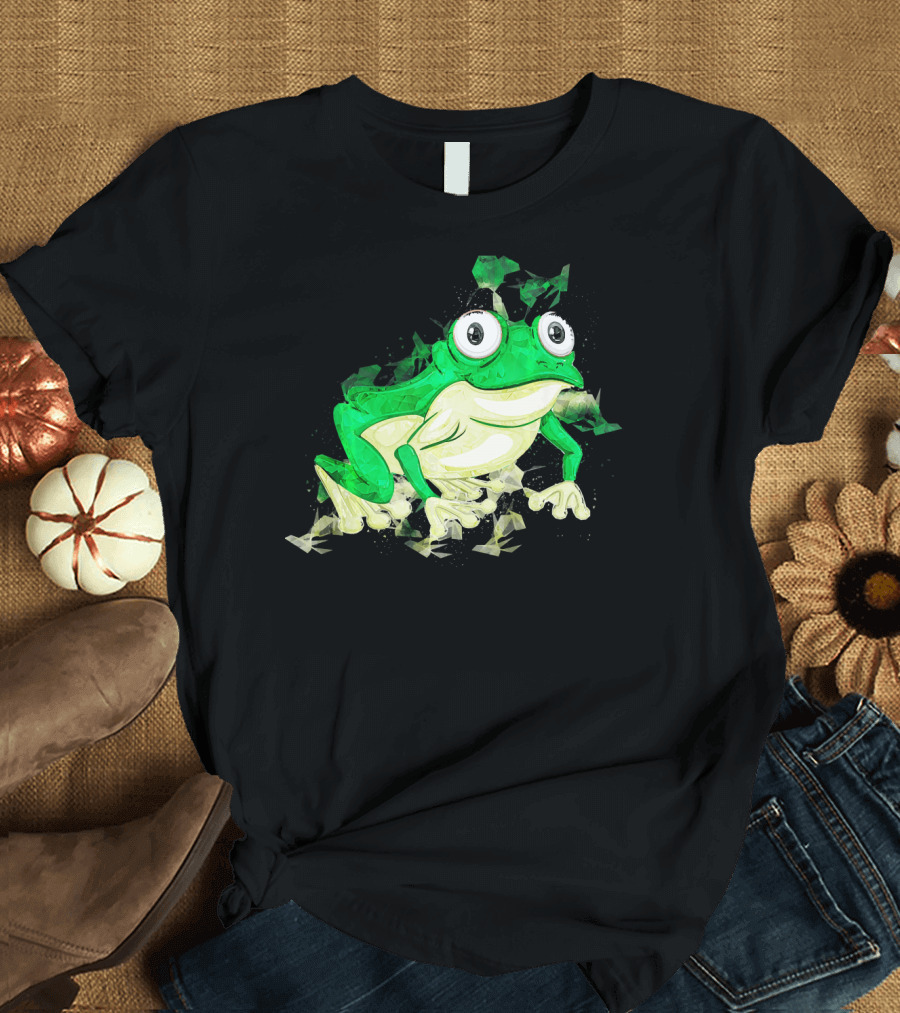 Green Frog Lover Colorful Animal T-Shirt