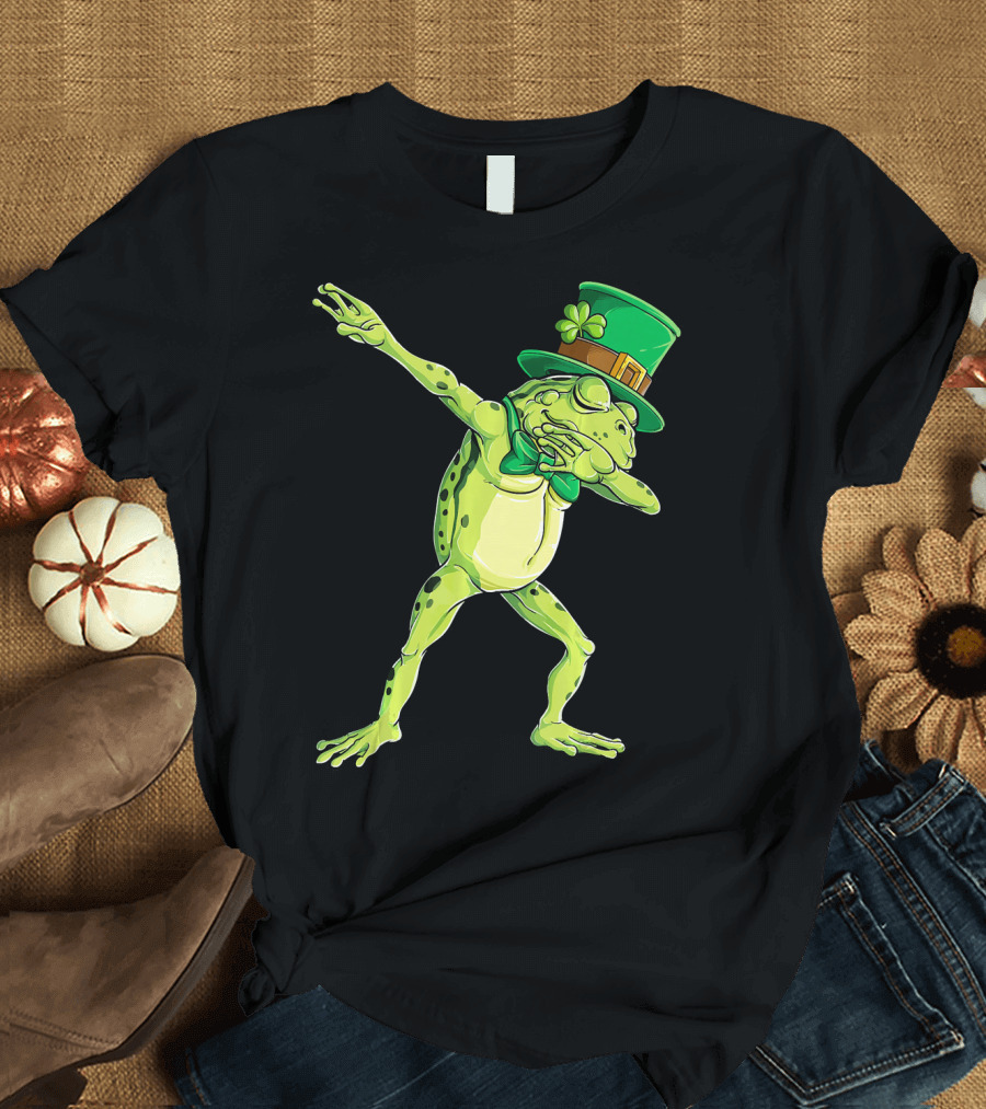 Dabbing Frog Leprechaun St Patricks Day Boy T-Shirt