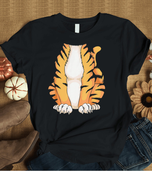 T-Shirt: Cute Headless Tiger Striped Back T-Shirt Cute Headless Tiger Striped Back T-Shirt