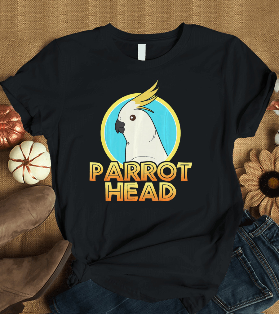 Parrot Head Cockatoo Circle Emblem T-Shirt
