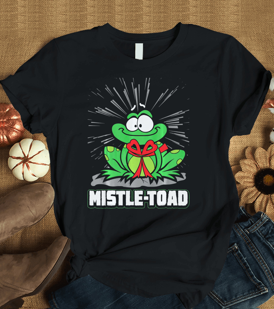 Christmas Mistletoe Mistle-Toad Holiday Frog T-Shirt