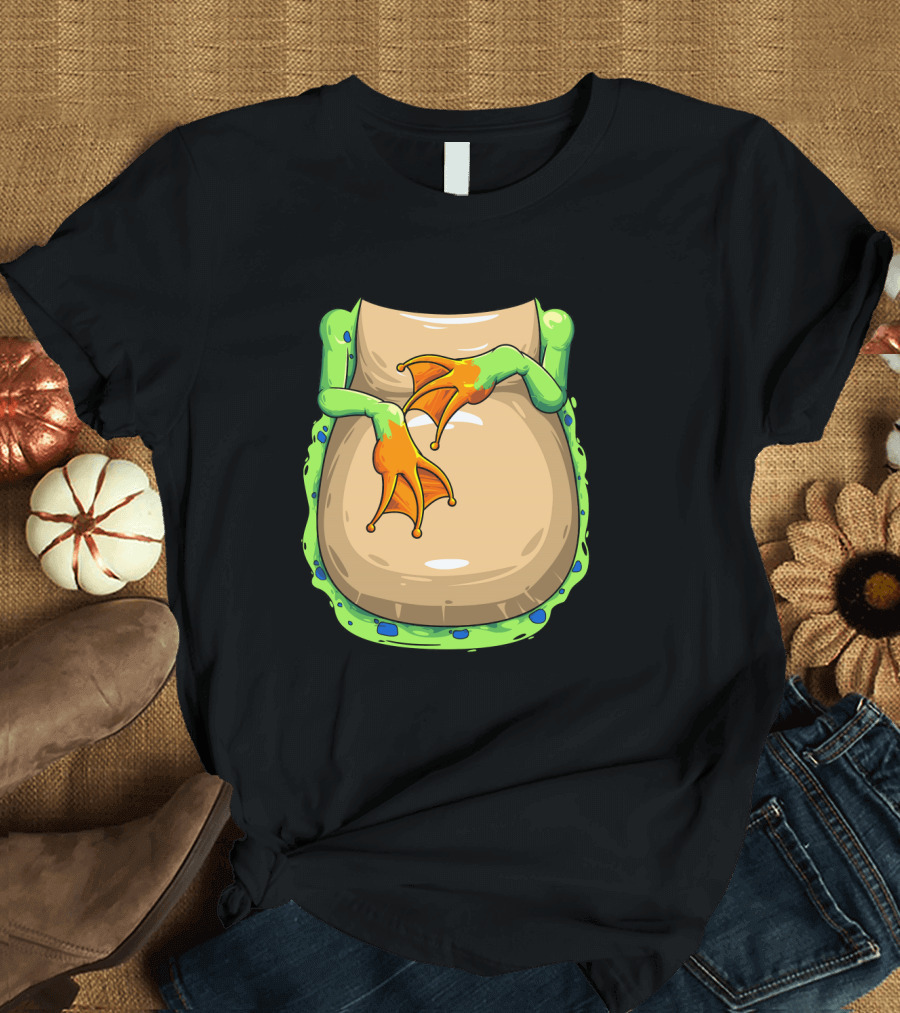 Tree Frog Belly with Orange Webbed Feet T-Shirt