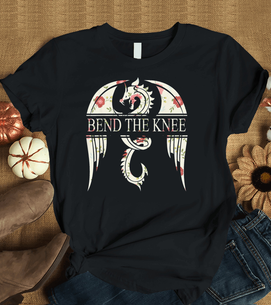 Bend The Knee Floral Dragon Emblem T-Shirt