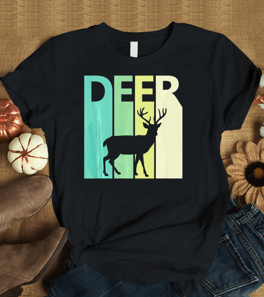 Deer Animal Lover Silhouette Pastel Colors T-Shirt