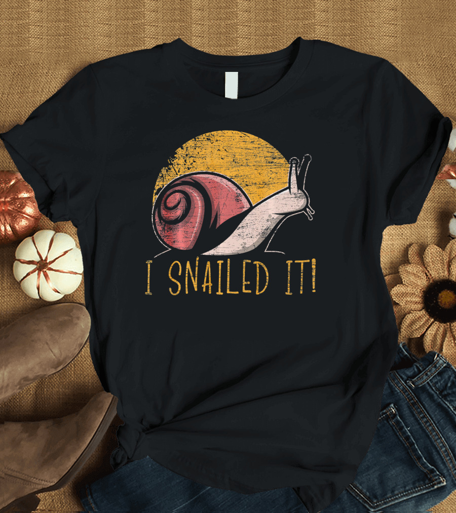 I Snailed It Snail Retro Sunset T-Shirt