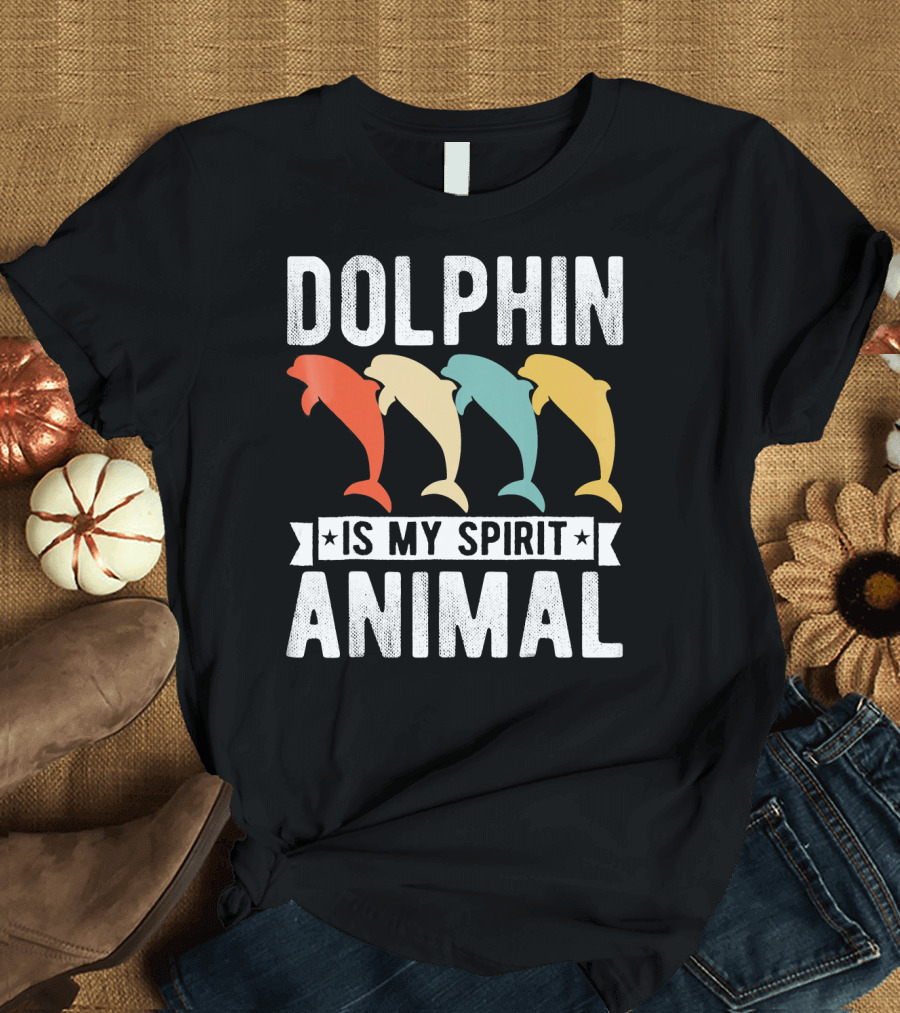 Dolphin Is My Spirit Animal Vinta T-Shirt