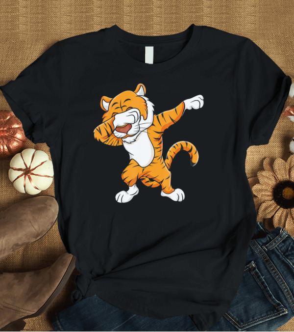 T-Shirt: Mascot Dab Sports Tiger Dabbing Squad T-Shirt Mascot Dab Sports Tiger Dabbing Squad T-Shirt