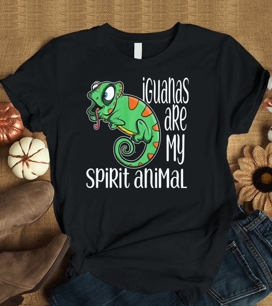 Iguanas Are My Spirit Animal Iguana Cartoon T-Shirt