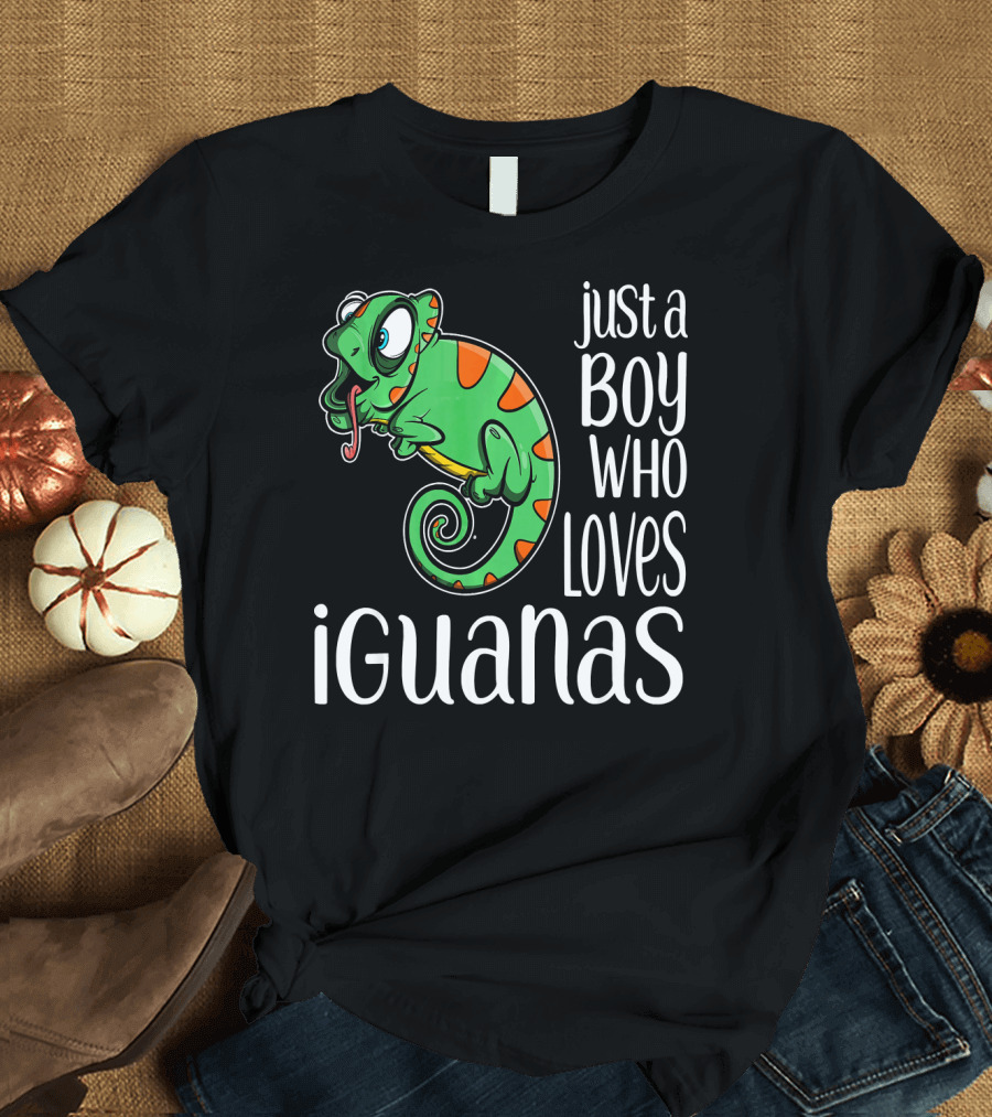 Just a Boy Who Loves Iguanas Funny Iguan T-Shirt