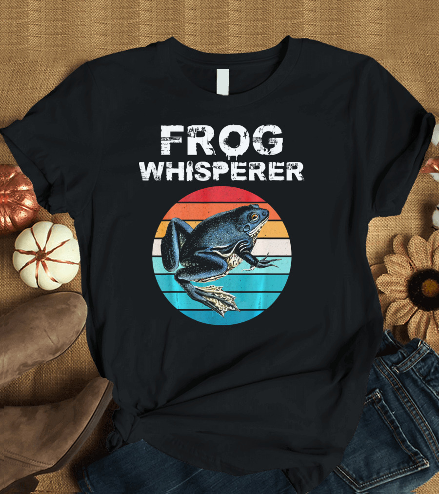 Frog Whisperer Retro Striped Amphibian T-Shirt