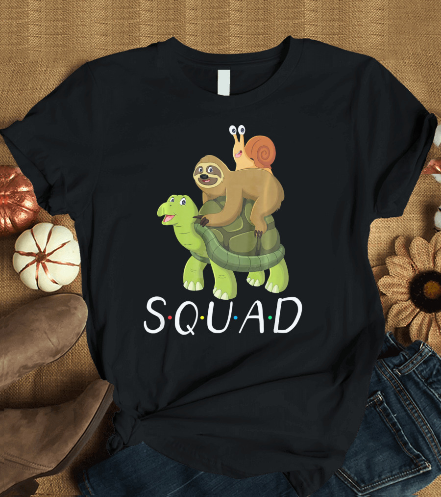 Funny Cute Sloth Turtle Snail Squad SQUAD T-Shirt