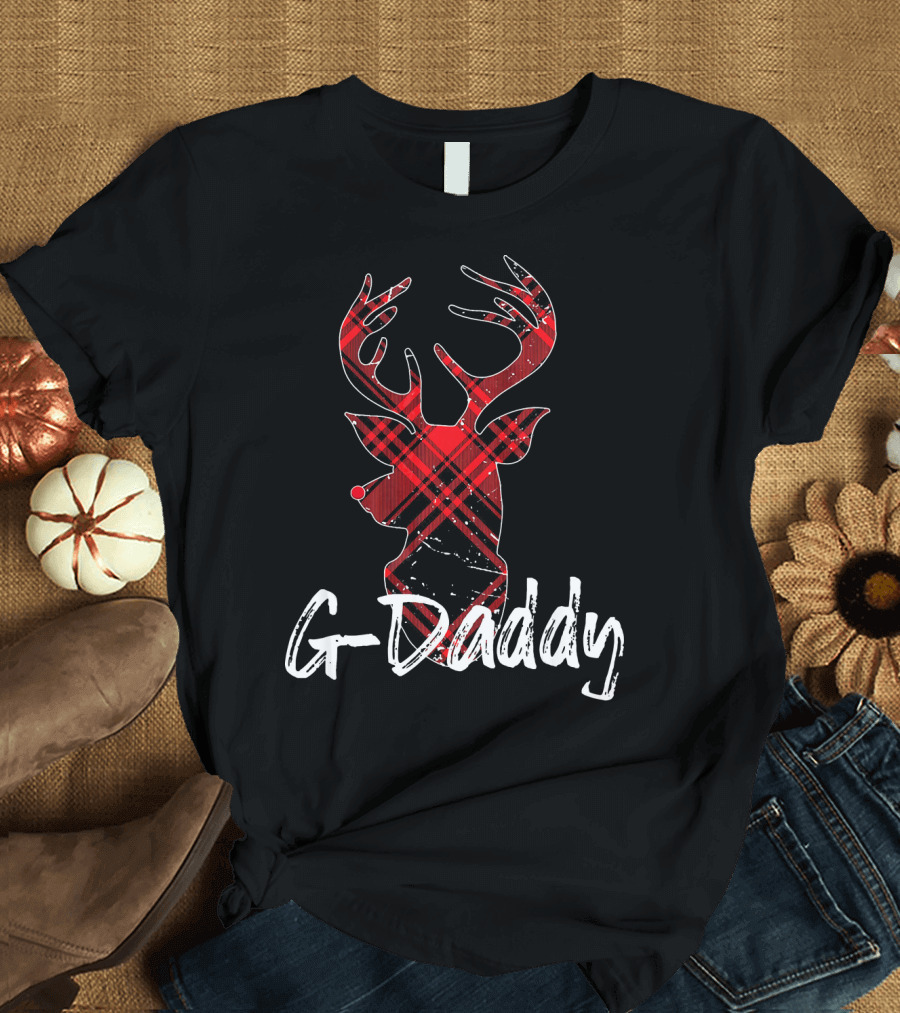G Daddy Plaid Deer Family Matching Red T-Shirt