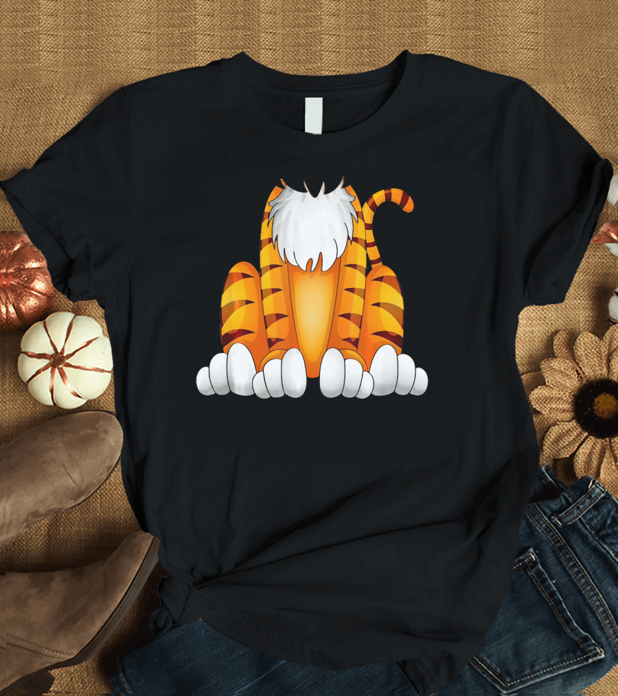 Halloween Animal Cosplay Tiger Body Co Striped Cartoon T-Shirt