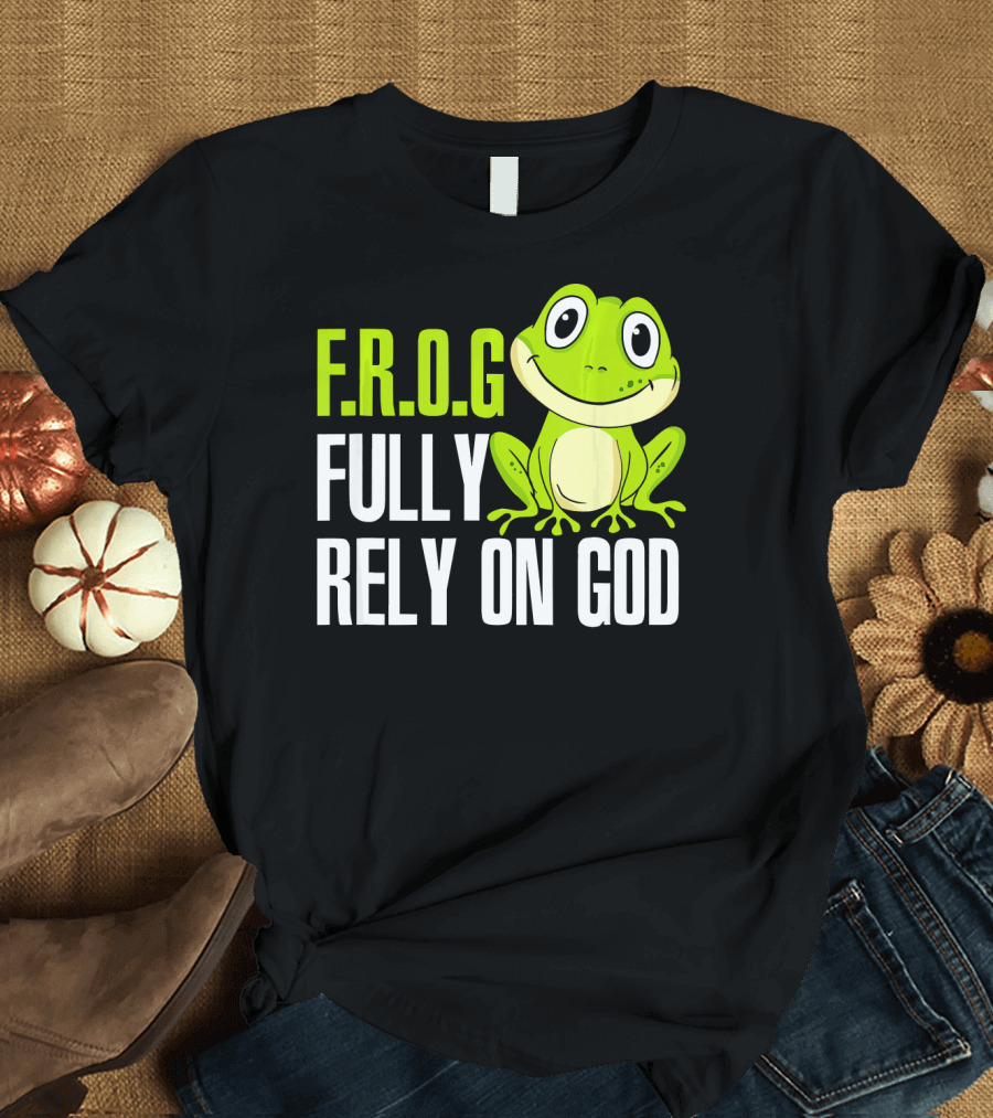 F.R.O.G Fully Rely On God Christian Frog T-Shirt