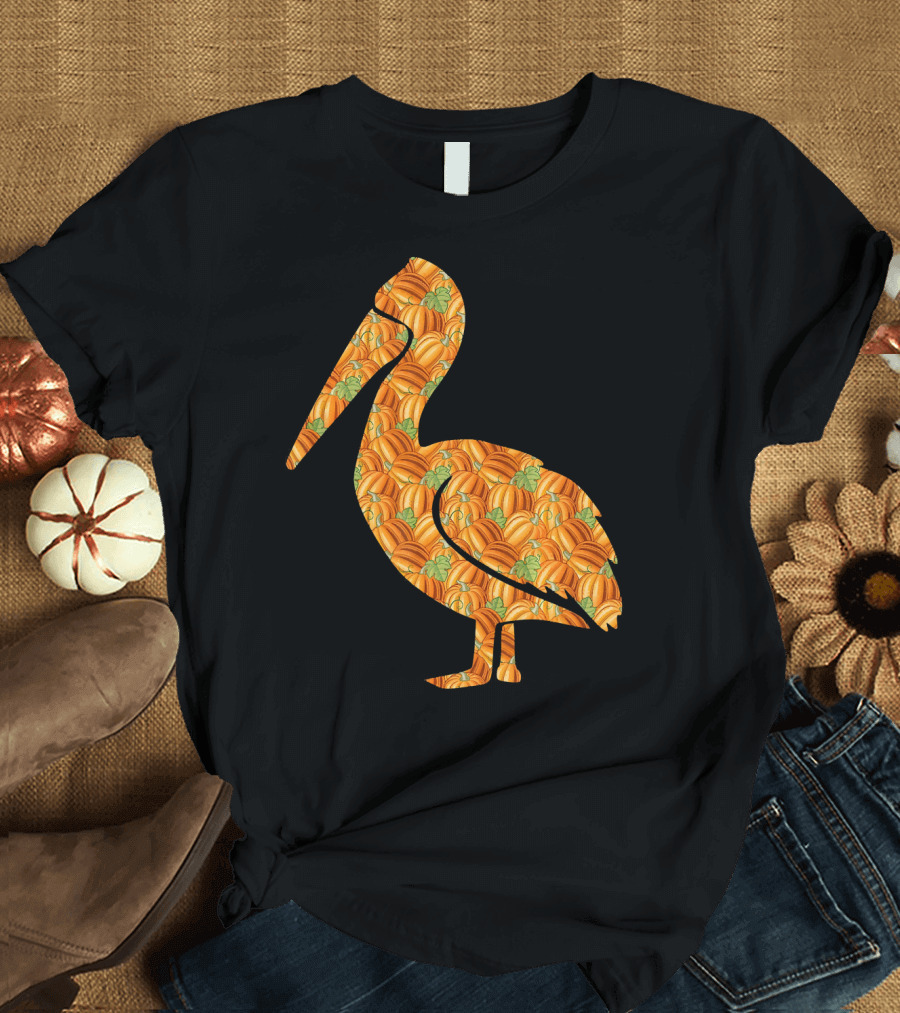Pelican Pumpkin Pattern Easy Halloween Costume Bird Hero T-Shirt